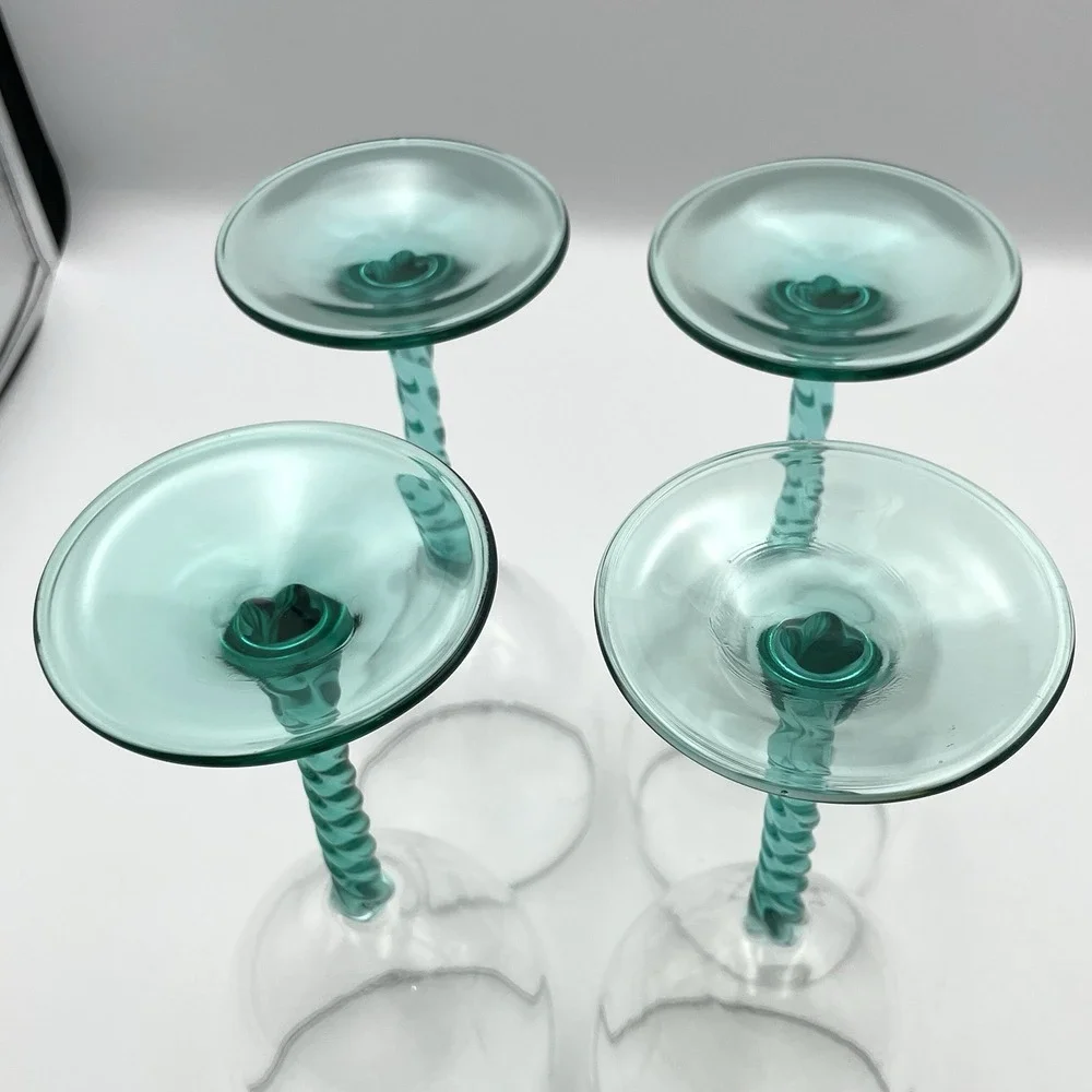 Vintage Cristal D'Arques Angelique Aqua Water Goblets Set of 4 France